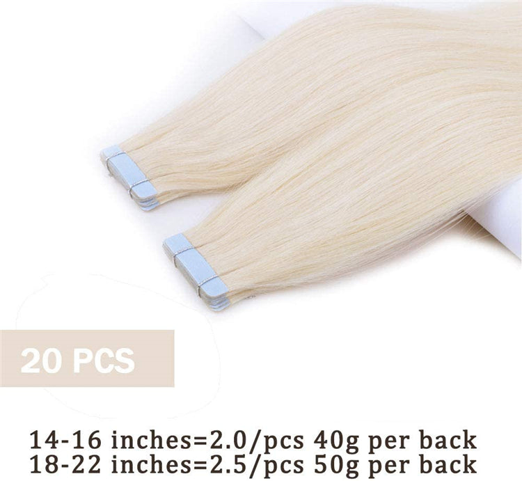 FH wholesale human hair extensions platinum blonde tape hair extensions