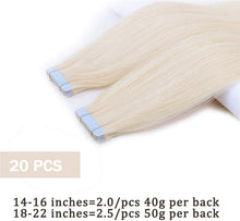 Load image into Gallery viewer, FH wholesale human hair extensions platinum blonde tape hair extensions