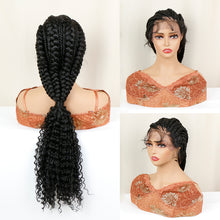 Load image into Gallery viewer, FH P13844 natural black braided wig synthetic wig