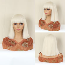 Load image into Gallery viewer, FH P13856 white short bob machine made synthetic wig