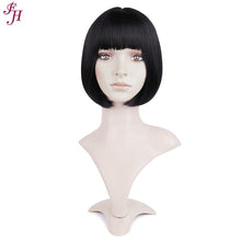 Load image into Gallery viewer, FH wholesale cheap wig P12453 short black bob synthetic hair wig