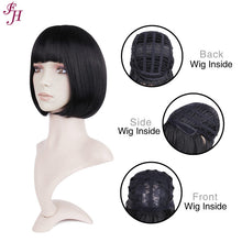 Load image into Gallery viewer, FH wholesale cheap wig P12453 short black bob synthetic hair wig