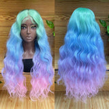 FHTK P13902 halloween colorful long hair synthetic wig