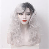 FH P14206 ombre grey body wave machine made synthetic wig