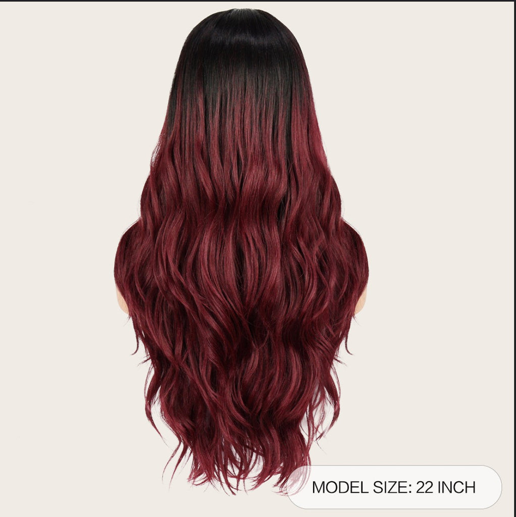 ✨2PCS 50% OFF✨ FH P14289 lace front long ombre red bob synthetic wig