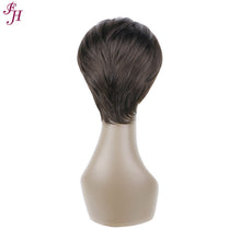 Load image into Gallery viewer, FH factory price human hair wig natural black short synthetic hair wig