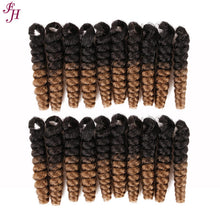 Load image into Gallery viewer, FH ombre synthetic curly hair 10 inches crochet braids hair
