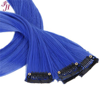 Load image into Gallery viewer, FH grade ultramarine one set fiber synthetic hair straight clip in hair extensions