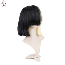 Load image into Gallery viewer, FH wholesale cheap P11479 machine made wig synthetic black/blond hair wig