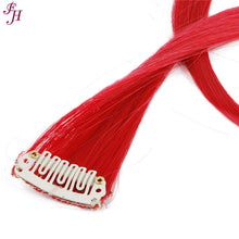 Load image into Gallery viewer, FH high resistant red color 6 pcs clip in hair extensions synthetic hair fibers