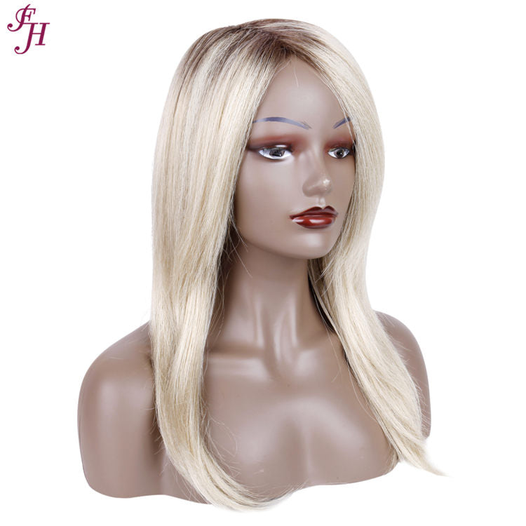 FH wholesale cheap P11543 machine made wig synthetic blond hair wig