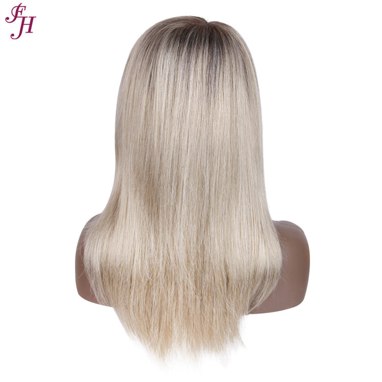 FH wholesale cheap P11543 machine made wig synthetic blond hair wig