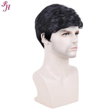 Load image into Gallery viewer, FH factory cheap wig P12070 synthetic short black hair wig