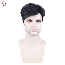 Load image into Gallery viewer, FH factory cheap wig P12070 synthetic short black hair wig