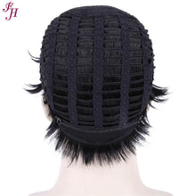 Load image into Gallery viewer, FH factory cheap wig P12070 synthetic short black hair wig