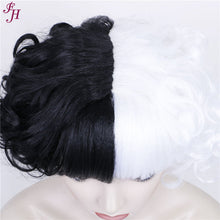 Load image into Gallery viewer, FH P13580 short curly natural black and white synthetic hair wig