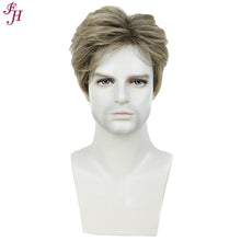 Load image into Gallery viewer, FH high quality human wig fashion short blond brown synthetic hair wig