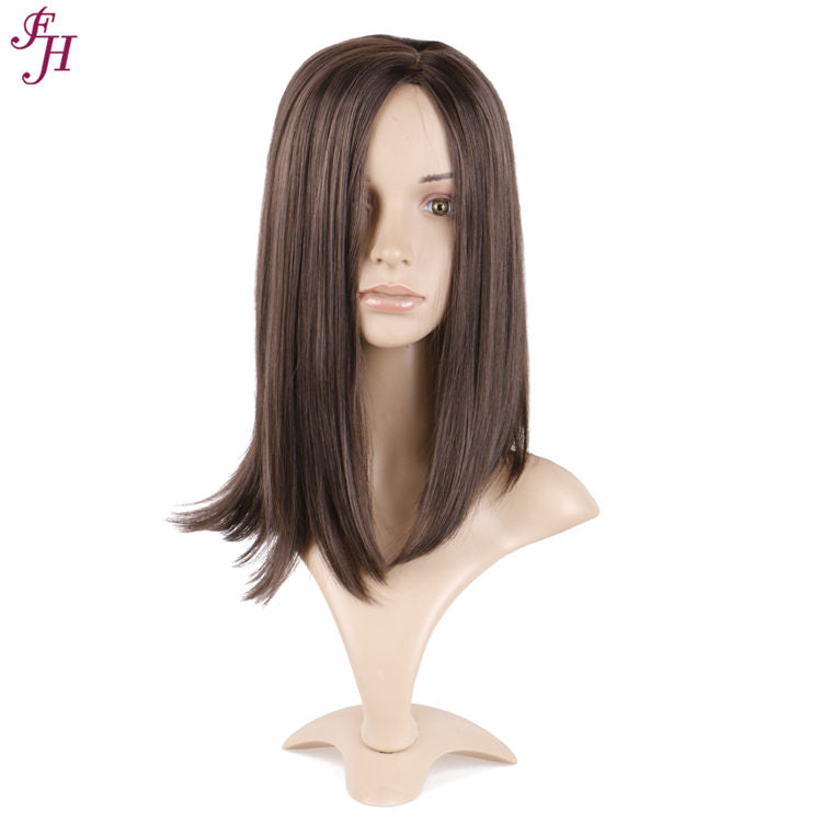 FH wholesale cheap machine made wig P10680 brown synthetic hair wig