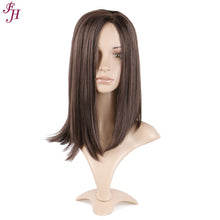 Load image into Gallery viewer, FH wholesale cheap machine made wig P10680 brown synthetic hair wig