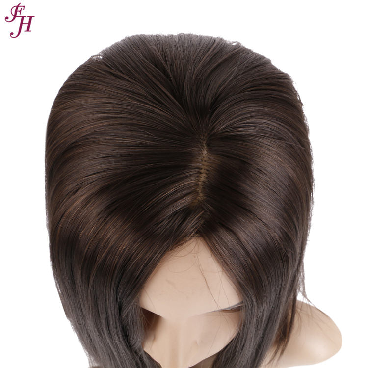 FH wholesale cheap machine made wig P10680 brown synthetic hair wig