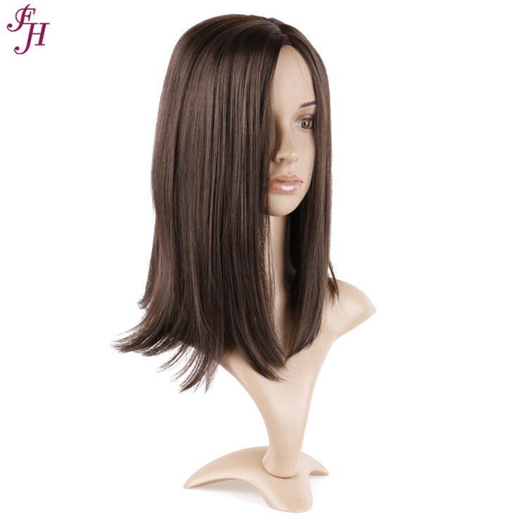 FH wholesale cheap machine made wig P10680 brown synthetic hair wig