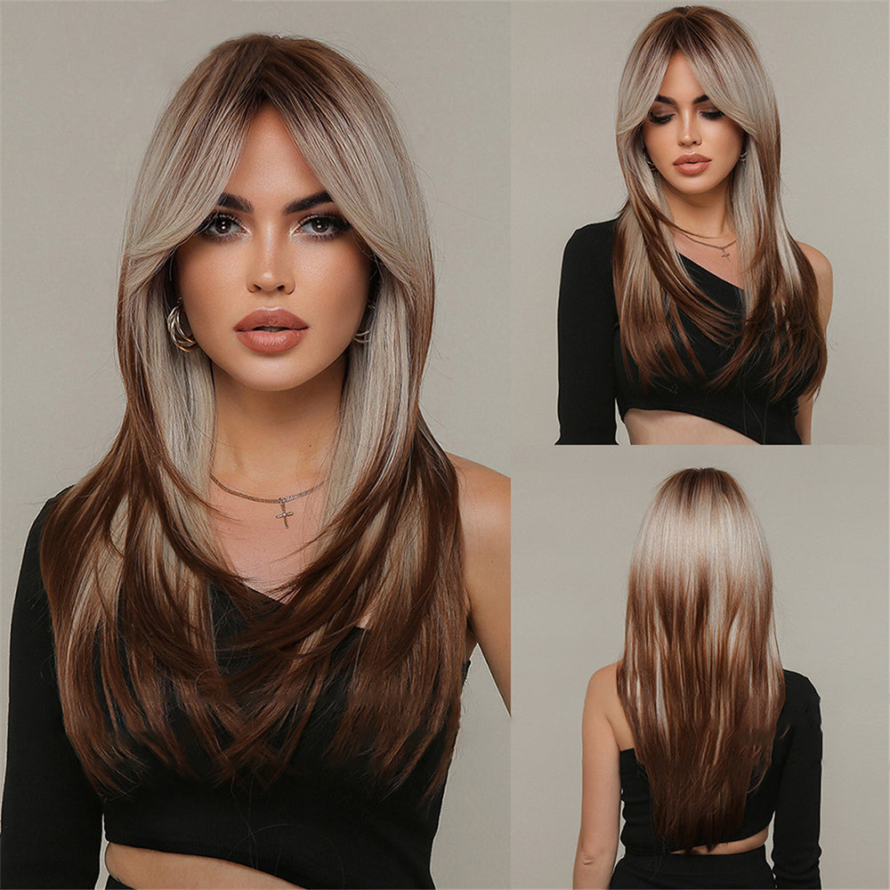 no2✨2PCS 50% OFF✨ FH P14341 ombre brown color synthetic wig