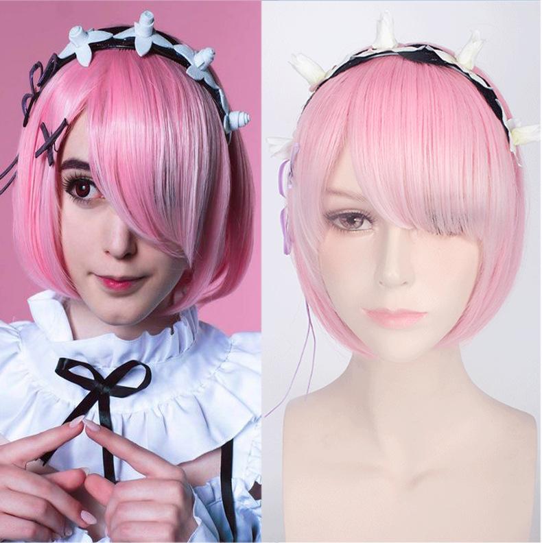 FH factory wholesale cheap P11844 machine made wig synthetic pink hair wig