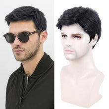 Load image into Gallery viewer, FH factory cheap wig P12070 synthetic short black hair wig