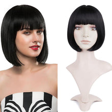 Load image into Gallery viewer, FH wholesale cheap wig P12453 short black bob synthetic hair wig