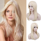 FH factory price wig P12906 white long hair synthetic hair wig