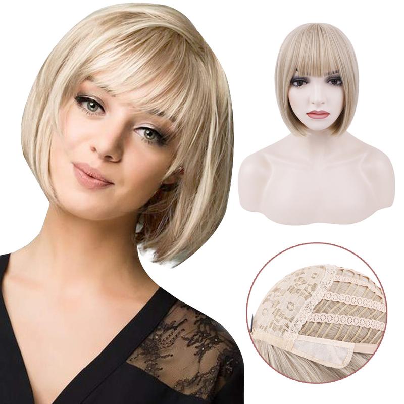 no42✨2PCS 50% OFF✨ FH P12909 beautiful light blonde short bob synthetic wig