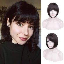 Load image into Gallery viewer, FH factory fashion wig short black bob synthetic hair wig