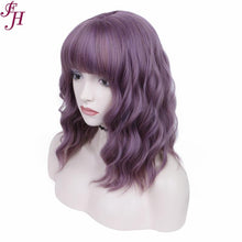 Load image into Gallery viewer, no34✨2PCS 50% OFF✨ FH P13575 purple short wavy hair wig with bang synthetic wig