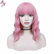 Load image into Gallery viewer, no25✨2PCS 50% OFF✨ FH P13576 pink color short wavy bob wig synthetic wig