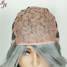 Load image into Gallery viewer, FH P13838 grey color machine made wig synthetic wig