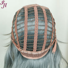 Load image into Gallery viewer, FH P13838 grey color machine made wig synthetic wig