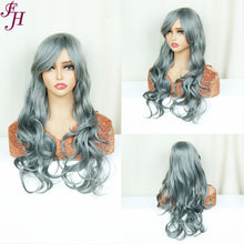 Load image into Gallery viewer, FH P13838 grey color machine made wig synthetic wig