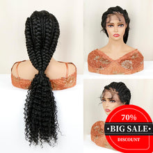 Load image into Gallery viewer, FH P13844 natural black braided wig synthetic wig