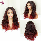 FHGZ P13826 ombre red color wavy synthetic wig