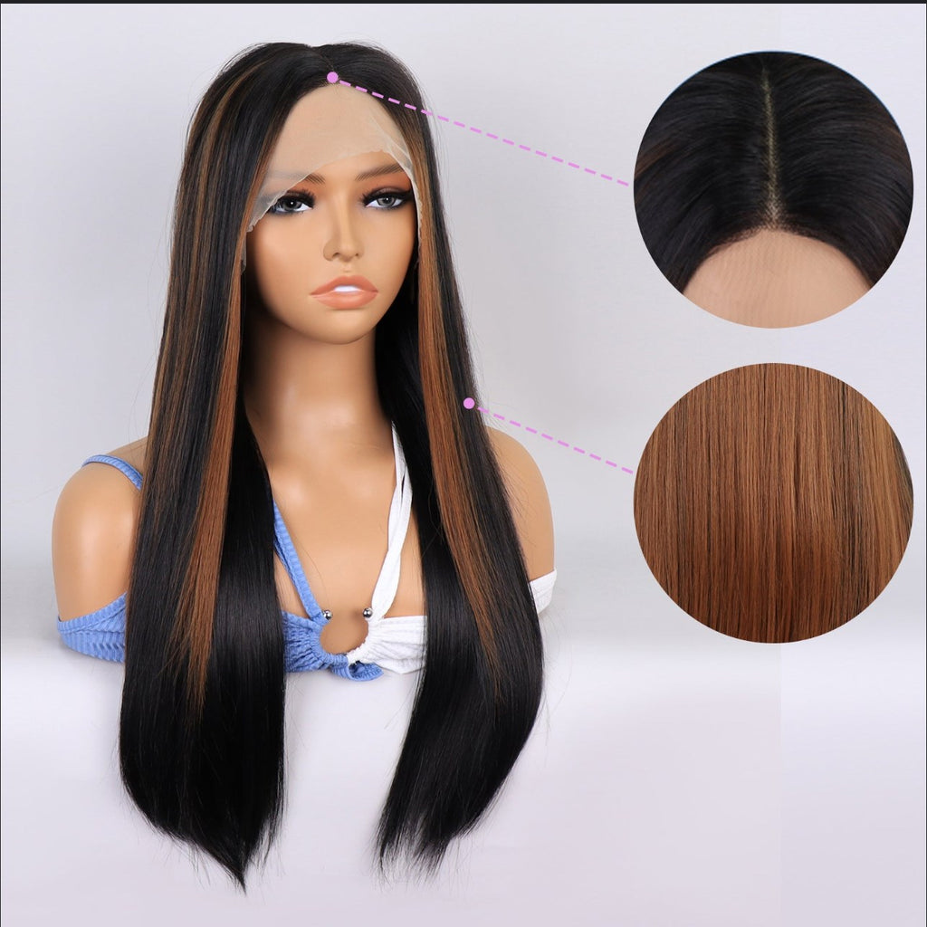 ✨2PCS 50% OFF✨ FH P14109 highlight color straight hair wig synthetic wig