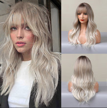 Load image into Gallery viewer, no11 ✨2PCS 50% OFF✨ FH P14214 ombre blonde grey bang long wavy synthetic wig