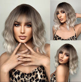 FH P14216 light blonde ombre color bang wig synthetic wig