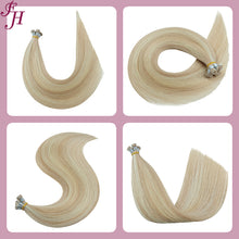 Load image into Gallery viewer, FH P27-613 light blonde piano color hand-tied weft human hair extensions