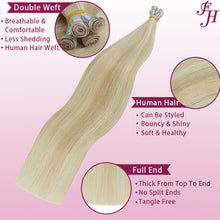 Load image into Gallery viewer, FH P27-613 light blonde piano color hand-tied weft human hair extensions