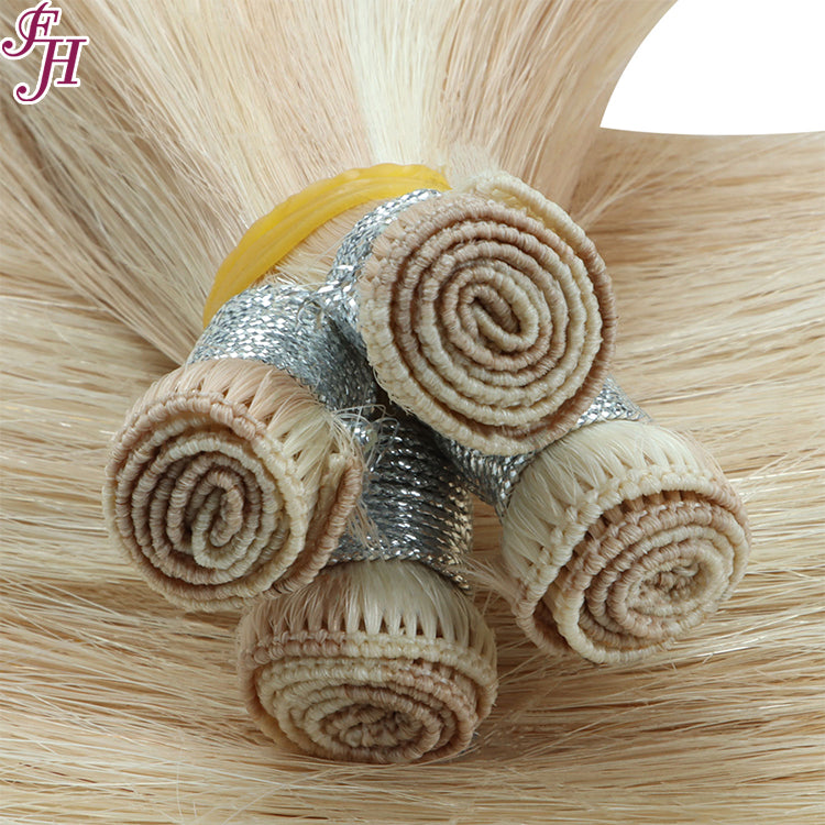 FH P27-613 light blonde piano color hand-tied weft human hair extensions