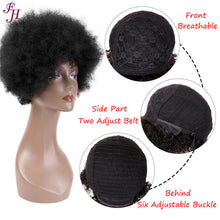 Load image into Gallery viewer, FH high quality 100% raw human hair short natural black wig