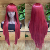 ✨2PCS 50% OFF✨ FHTK P13932 straight bang wig red color synthetic wig