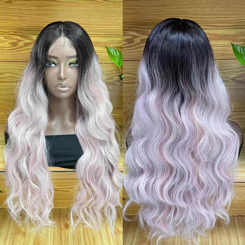 FHGZ P13903 new product ombre pink & black color synthetic wig