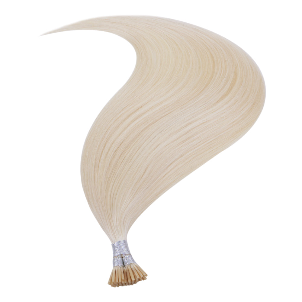 FH wholesale platinum blonde human hair i tip hair extensions