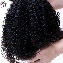 Load image into Gallery viewer, FH three piece raw indian virgin kinky curly human hair bundles